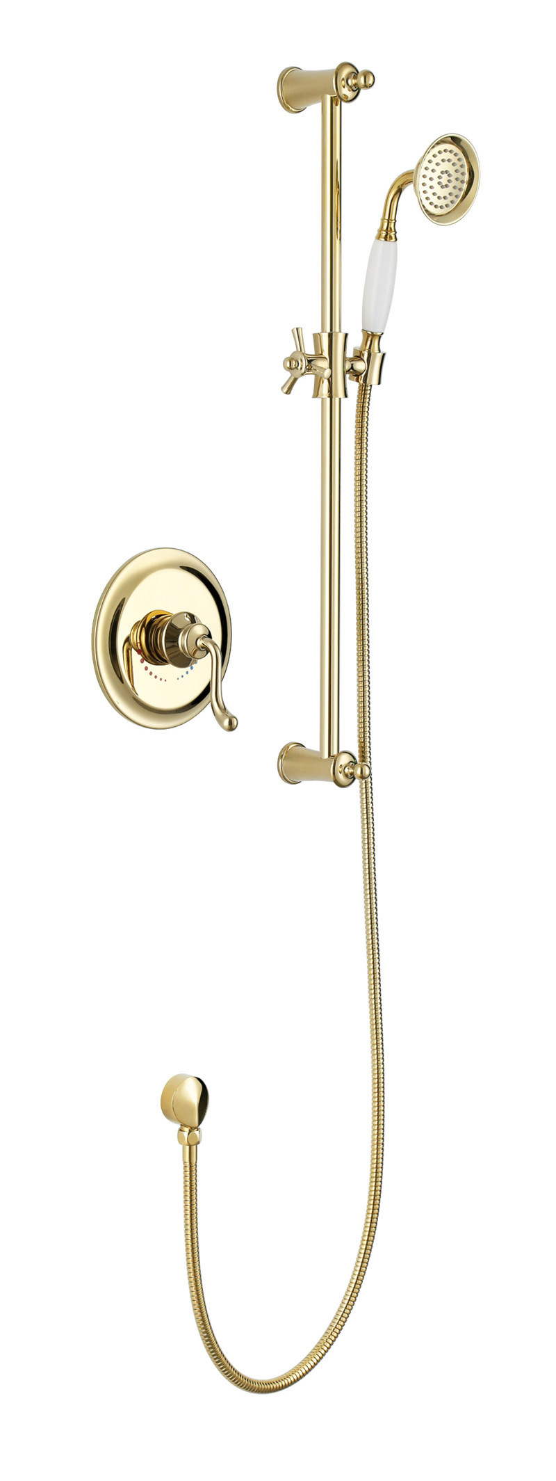 Wall Mounted Antique Brass Concealed Shower Set (zf-W64)