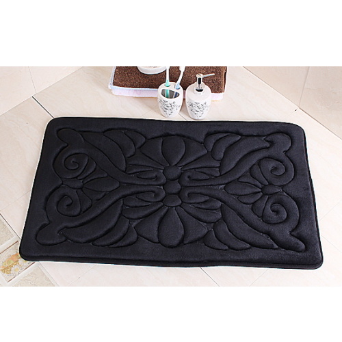Classic Style 2 PCS Flannel Fabric Embossing Flower Bathmat