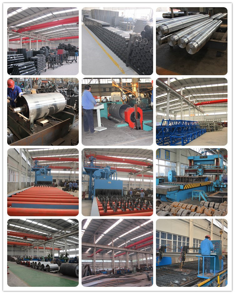 Rubber Coated Impact Conveyor Roller with Steel Shafts
