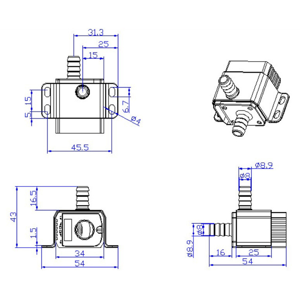 Submersible Deep Well Water Circulating Pumps for Micro Desktop Crafts DC 12V Flow 220L/HÂ 