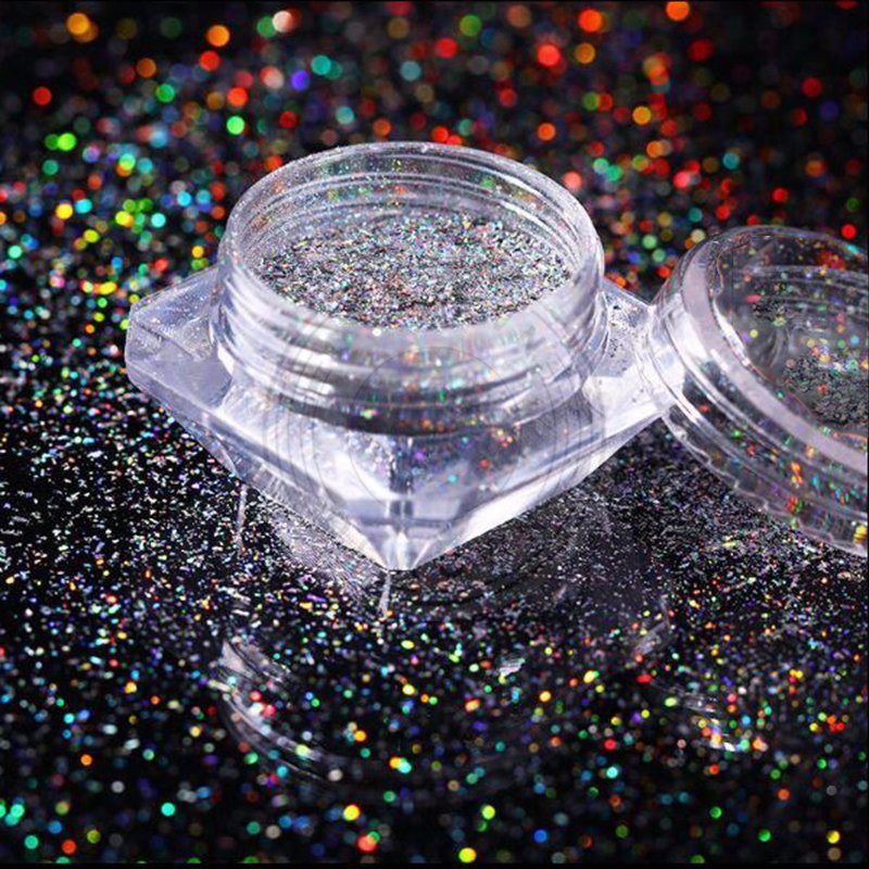 Laser Hologram Chrome Mirror Rainbow Glitter Mica Powder Pigment