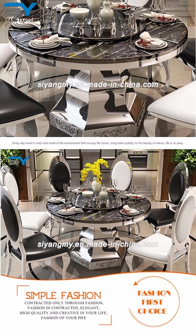 Modern Design Gold Dining Room Set Round Table