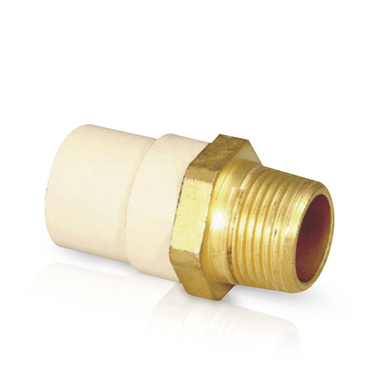 ASTM D2846 CPVC Pipe Fittings PVC Male Adaptor with Brass