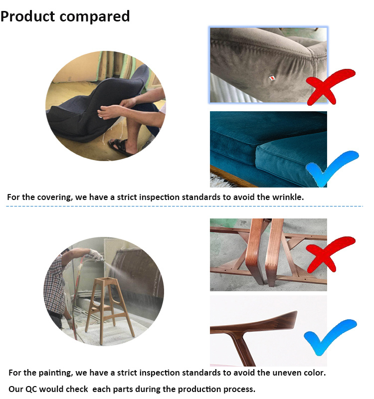 Modern Metal Leg Furniture Fabric Seat Counter Bar Stool