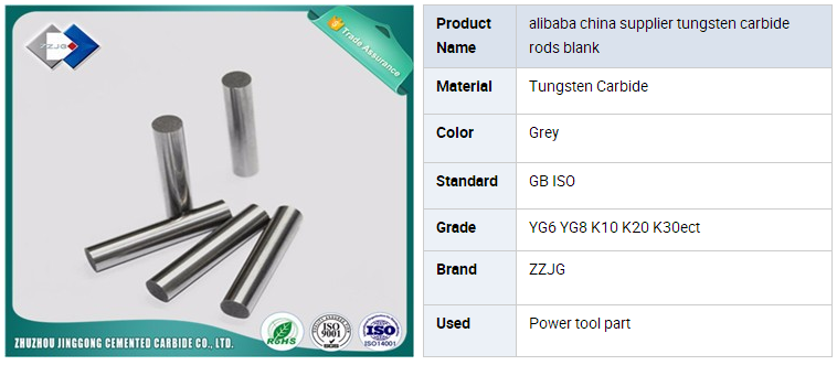 Alibaba China Supplier Tungsten Carbide Rods Blank