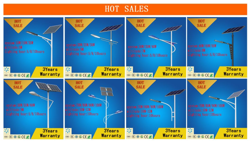 Hot Sale Highway Use 30W Solar Street Lighting System 5 Years Warranty Solar LED Street Light 3mm Thickness Pole