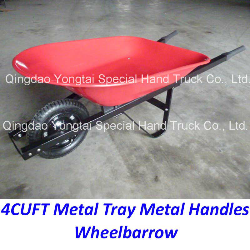 America 4cuft Meta Tray Metal Handles Wheelbarrow for Gardenning