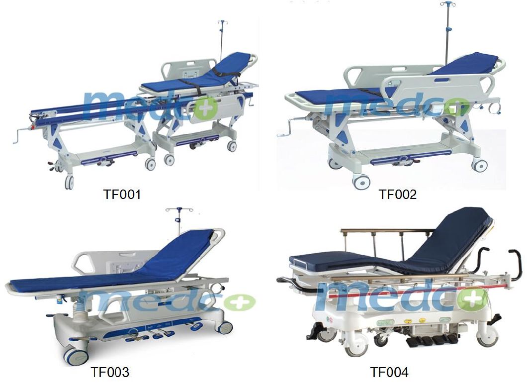 Hospital Stainless Steel Emergency Luxurious Hydraulic Patient Stretcher Trolley