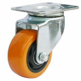 Trolley Wheel, Heavy Duty Solid Polyurethane Trolley Industrial Caster Wheel, 6 Inch Caster Wheel with Polyurethane, Swivel Caster with PU Wheel