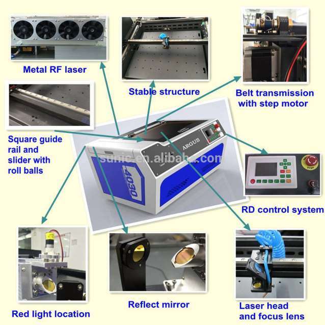 Mini CO2 Laser Engraving Cutting Machine for Marble Ruber Glass 4030