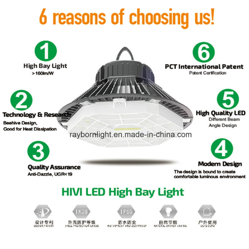 UFO Design 90degree Glarefree Lens 150W Dimmable High Bay LED