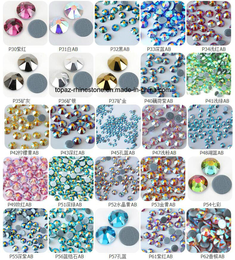 High Quality 6A Flatback Crystal Hot Fix Rhinestone, Flatback Rhinestone Crystal Ab