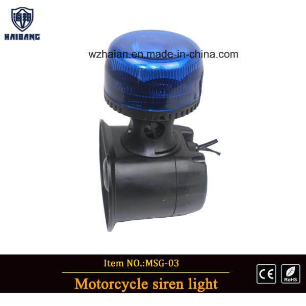 Red Blue Warning Beacon with Siren Speaker for Police Motorcycle