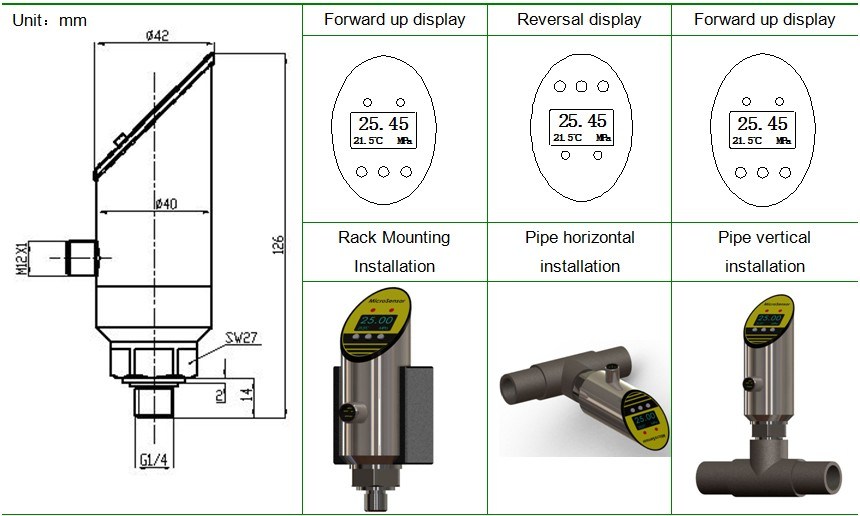 IP65 Intelligent OLED Display Pressure Switch for Water MPM5581