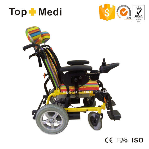 Topmedi Pediatric Power Aluminum Wheelchairs with Reclining High Back