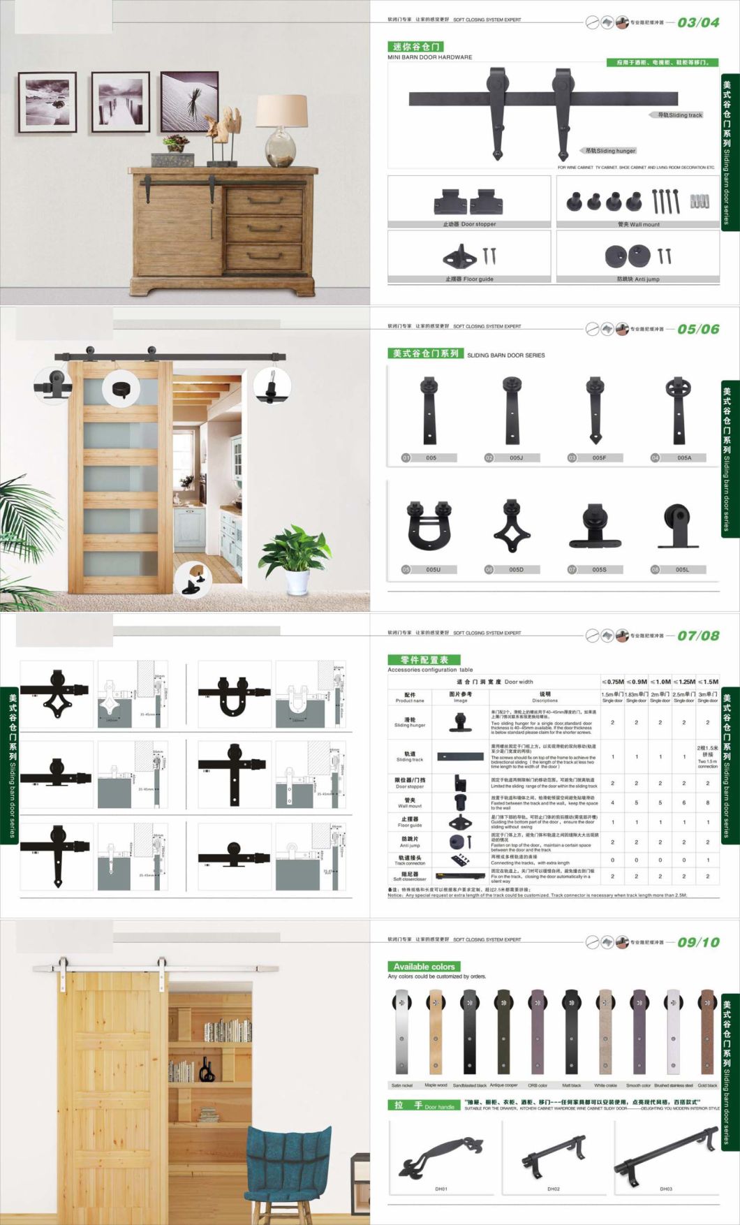 China Suppliers Carbon Steel Sliding Barn Door Hardware Zyc-05