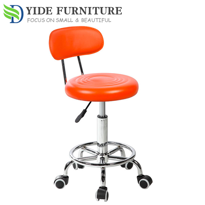 Commercial Simple PU Seat Swivel Leather Bar Stool for Pub