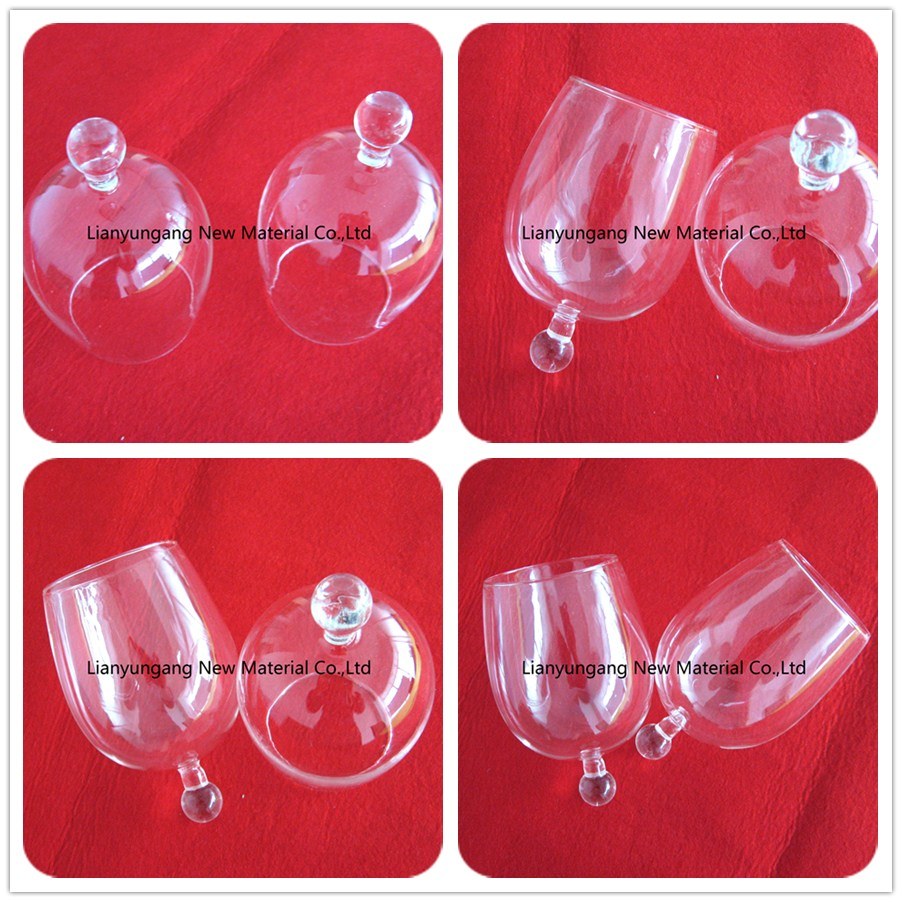 Baibo Transparent Durable Quartz Glass Vacuum Bell Jar with Knob Top