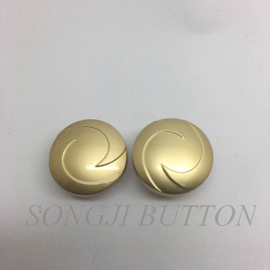 Simple Logo Metal Zinc Alloy Sewing Shank Button for Coat