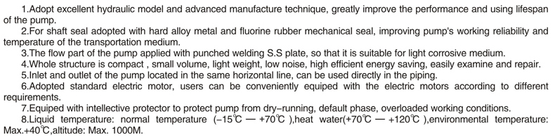 High Efficiency Multistage Booster Water Pump