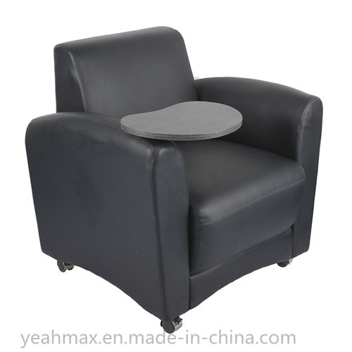 Modern PU Upholstered Office Sofa with Tablet Arm