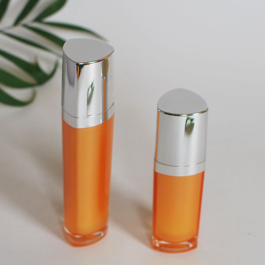 15/50ml Orange Acrylic Cosmetic Bottle with Lotion Pump (PPC-NEW-095)