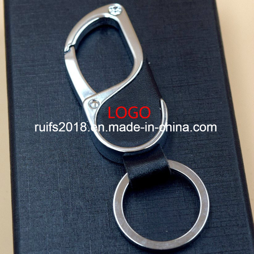Kc_M_828 Zinc Alloy Custom Logo Metal Souvenir Leather Keychain