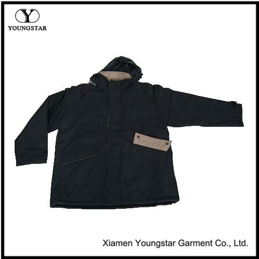 Weather Jackets Waterproof Black Men Parkas with Hood