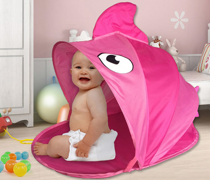 Cartoon Fish Shaped Custom Folding Pop up Baby Kids Beach Tent