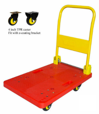 200kg Red Platform Trolley Noiseless Folding Hand Cart