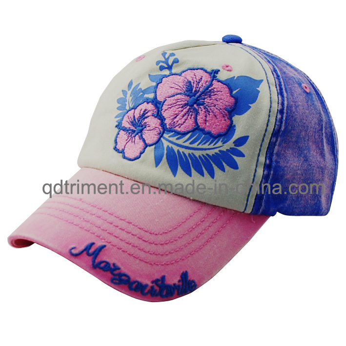 Washed Contrast Stitches Binding Embroidery Sport Golf Baseball Cap (TMB0332)