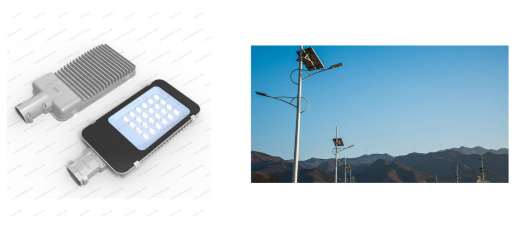 Outdoor Solar LED Street Energy Saving Lamps with 6m High Pole Double Arm