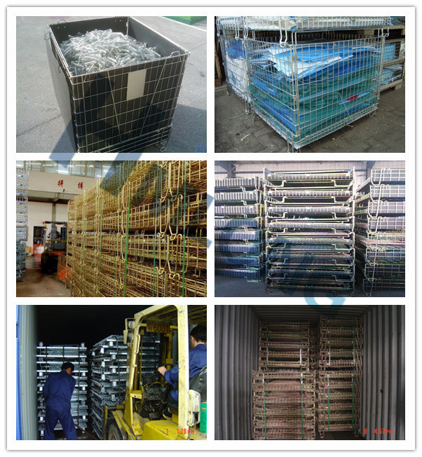 Warehouse Collapsible Stacking Wire Storage Folding Metal Cages