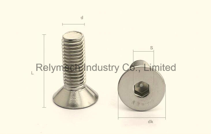 Stainless Steel Countersunk Hex Socket Flat Head Machine Screw M6-M10