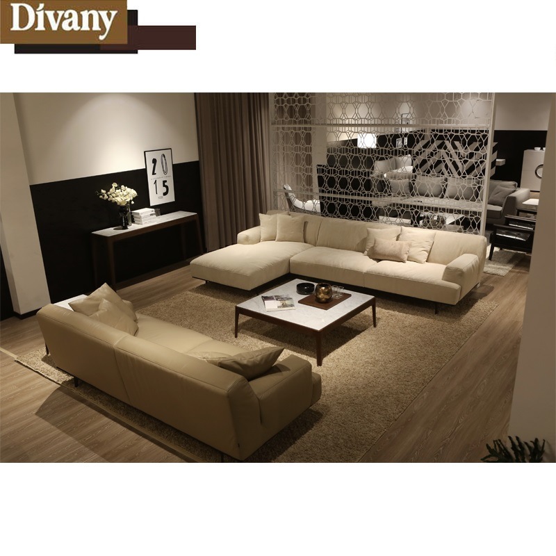 New Model Black Leather Office Sofa with Stainless Steel Base