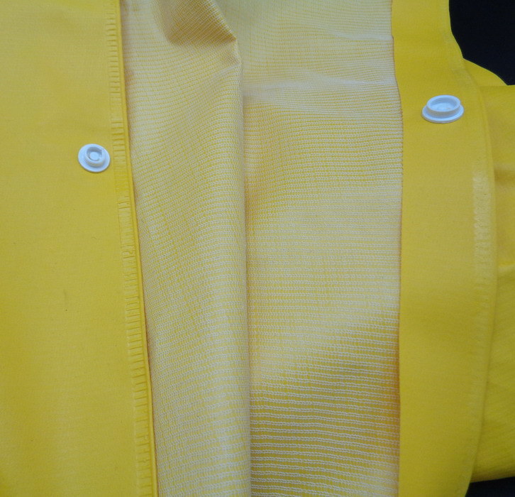 Long Yellow Rainwear Poncho PVC Raincoat