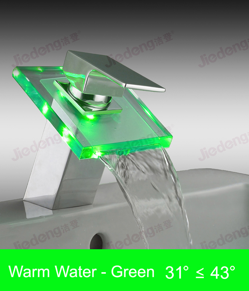 Glass Waterfall Basin Faucet with LED (YQ-A5)