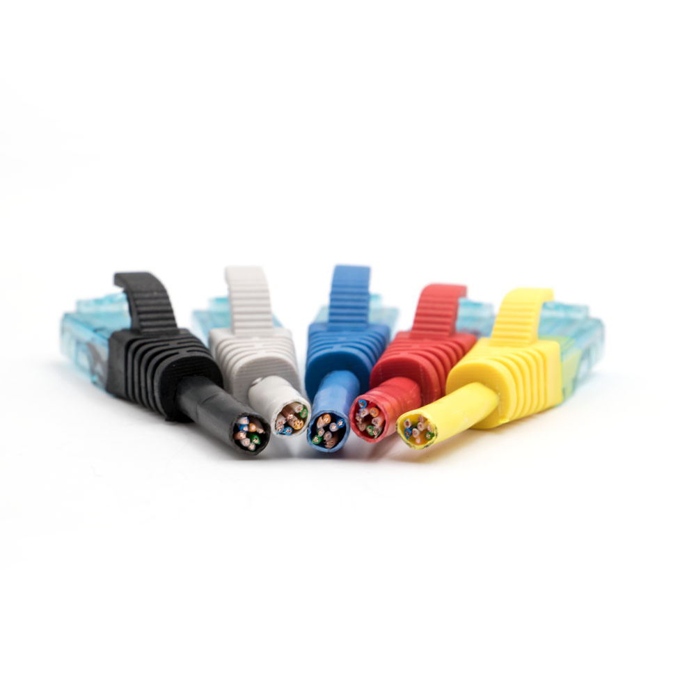 Ethernet Cat5e UTP Patch Cable Pack of 5 Black / Blue / Grey / Red / Yellow 7*0.2mm