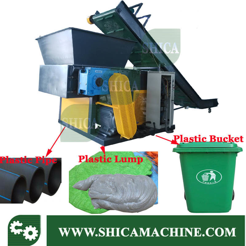 Big Plastic Block and Lump Dual and Single Shaft Shredder with Crusher