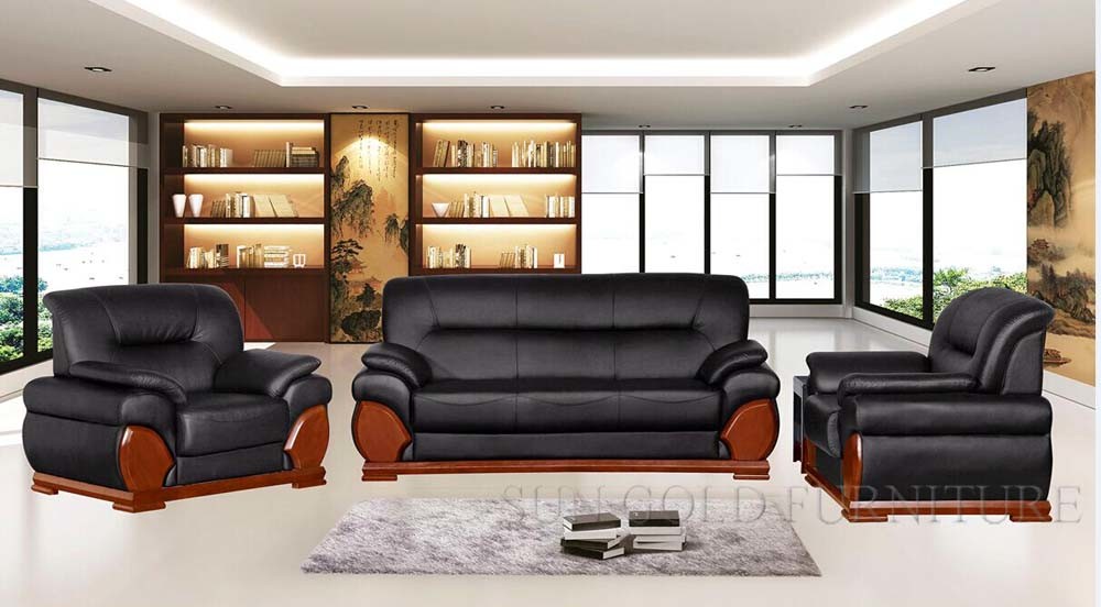 Beautiful Modern Brown Luxury Genuine Leather Reception Sofa Boss Room Sofa