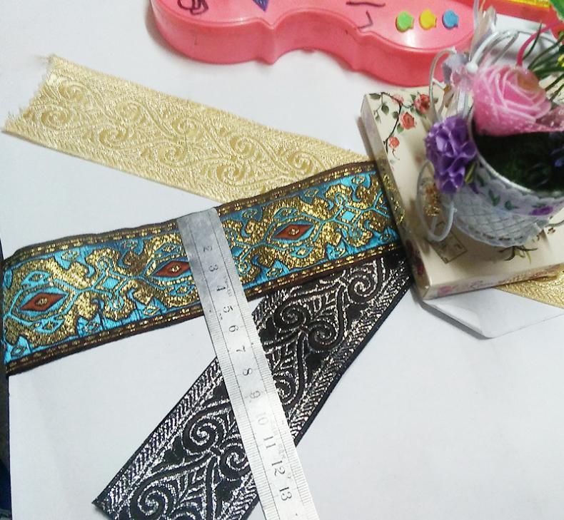 Gold Thread Woven Lanyard/Rope/Tape/Webbing/Ribbon for Garment/Pet