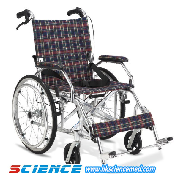 Aluminum Manual Folding Wheelchair with Handle Brake