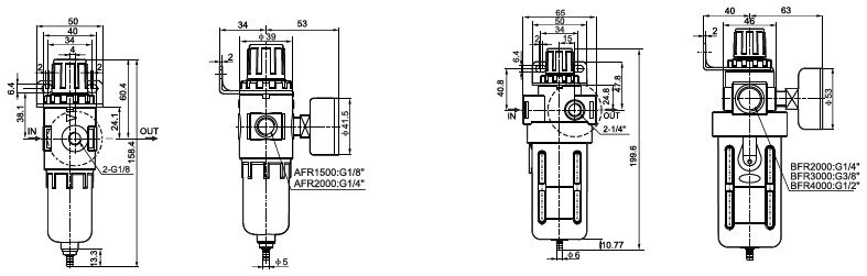 Air Filter Combination-AFR/BFR Series Filter Regulator (Airtac Type)