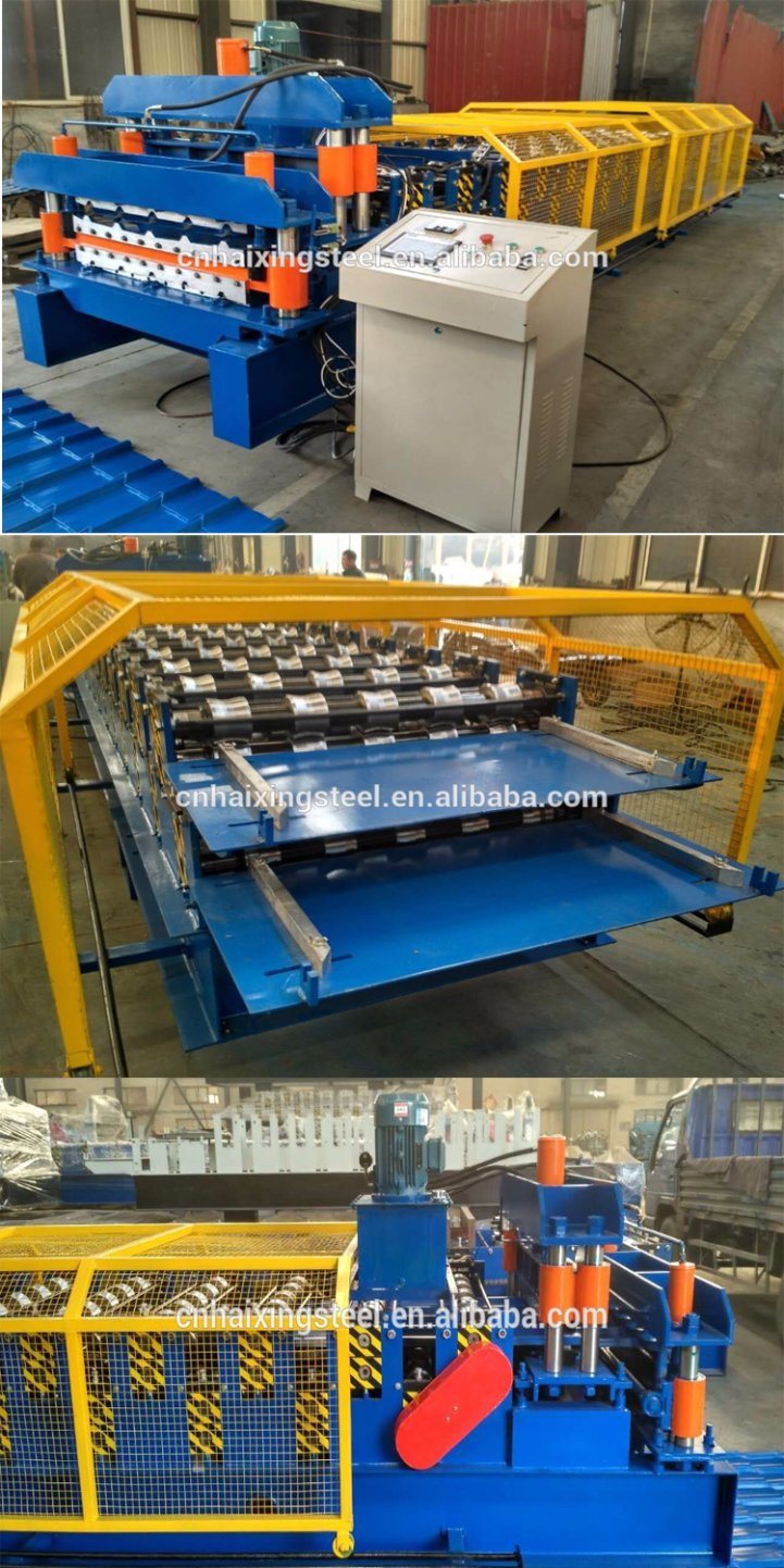 Double Layer Steel Galzed Tile Roofing Roll Forming Machine
