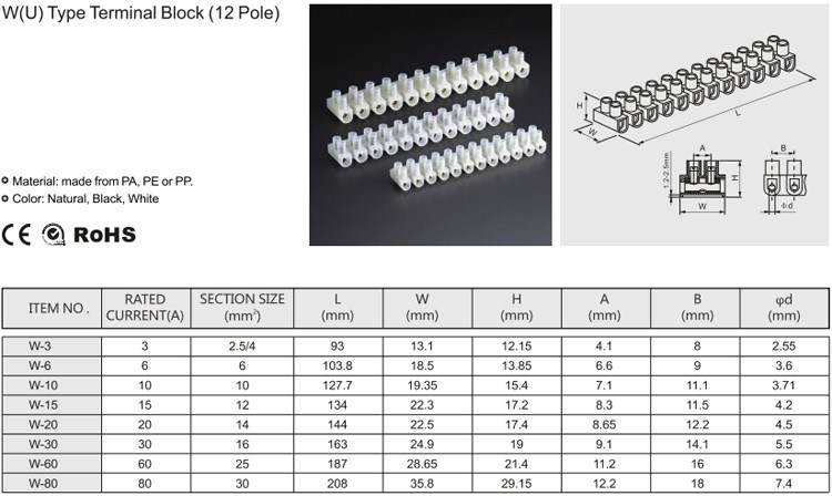 Terminal Blocks Screws Connecrtor U/H Type UK Series