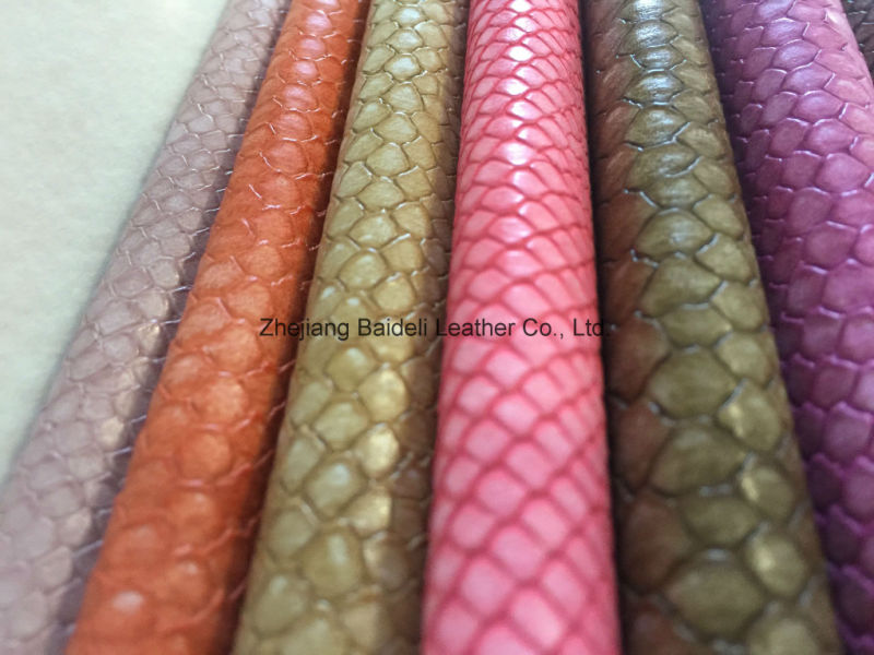 Snake PU Leather for Sofa/Furniture/Lady Bag with Fire Resistance