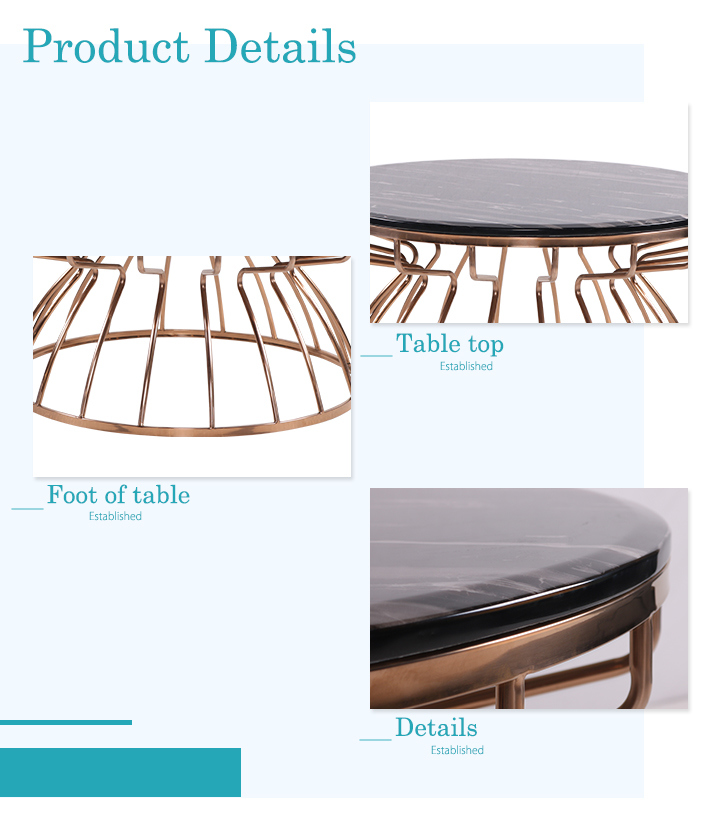 China Manufacturer Durable Marble Dining Table with Metal Frame