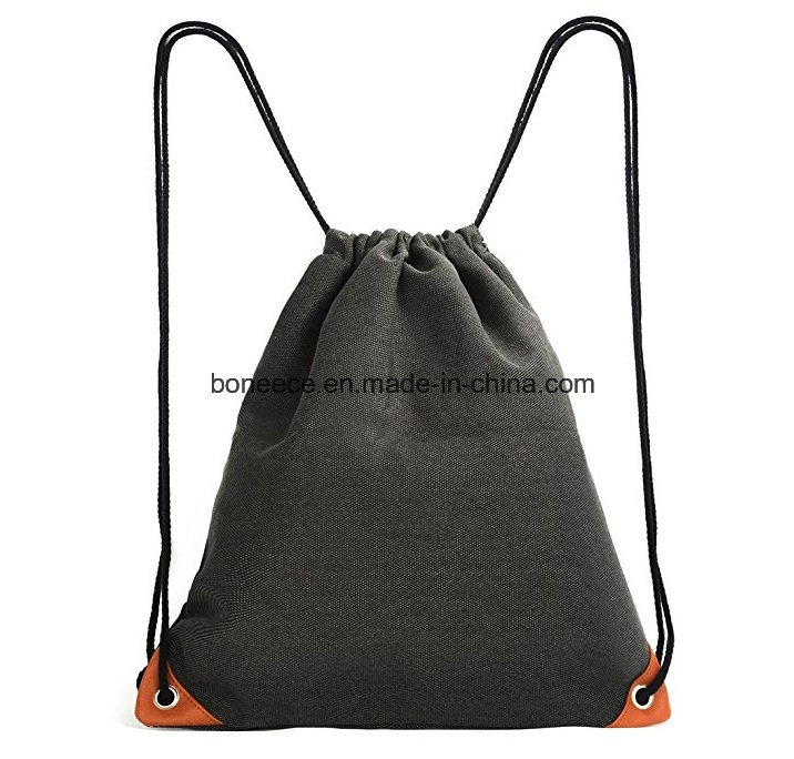 Custom Promotional Leisure Cotton Drawstring Rucksack Backpack for Travel