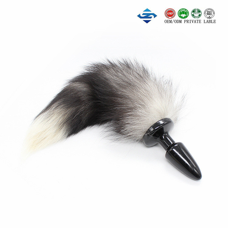 Real Hair Oversized Fox Tail Rear Anal Plug Apparatus