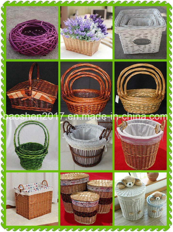 Willow Picnic Baskets with Fabric Liner